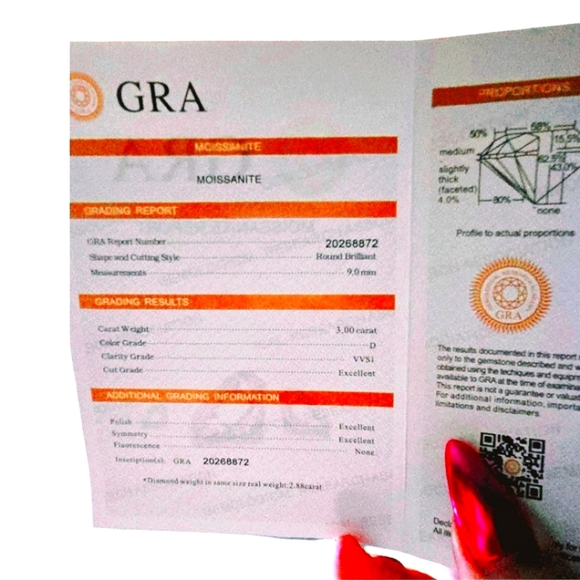 Certified 3ct. Moissanite Diamond Luxurious Engagement Ring - ** NIB ** - Picture 11 of 14